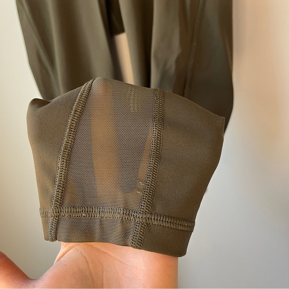 Lululemon Train Times 7/8 Mesh Panel Olive Tights - Picture 5 of 9